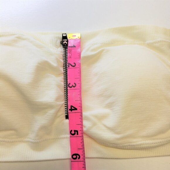 CREAM Color Padded Tube Top Zippered Bandeau One Size - New - Picture 6 of 7